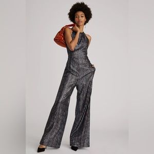 Anthropologie Maeve Disco Halter Jumpsuit.